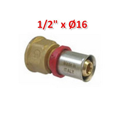 Raccord à sertir multicouche - Raccord femelle droit 1/2'' x Ø 16 mm