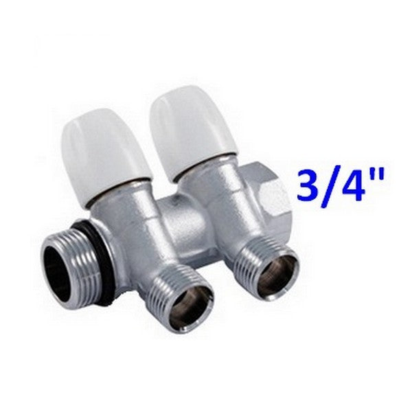 2-way distribution manifold with 3/4" M-F stopcocks
