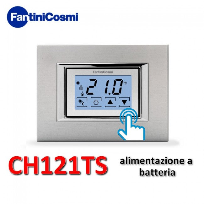 CH121TS - Battery Powered Backlit Touchscreen Thermostat - Fantini Cosmi