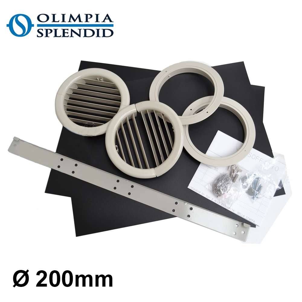 Paire de grilles pliantes Ø 200 mm - Kit d'installation Olimpia Splendid UNICO
