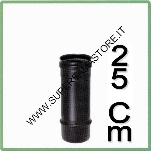 Tuyau de cheminée droit noir à granulés de 25 cm - Diamètre 100