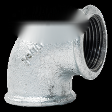 Coude 1/2'' F-F à 90° en fonte malléable galvanisée