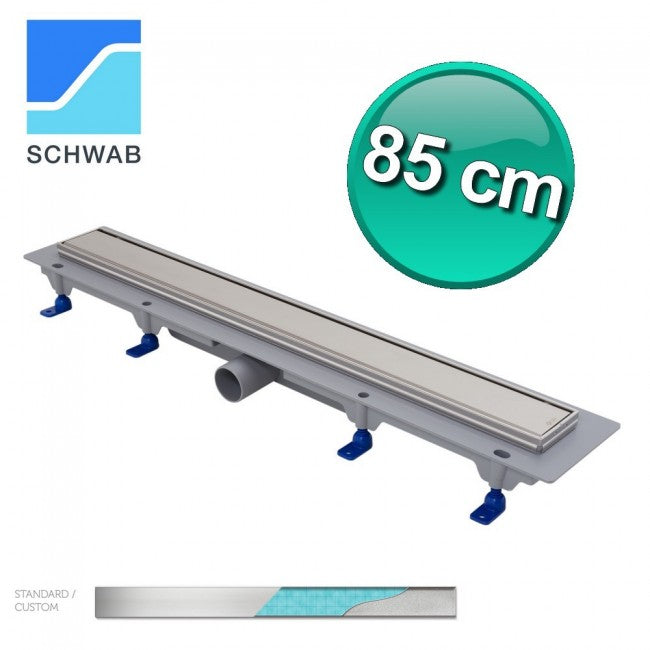 Kit de caniveau de douche affleurant au sol de 850 mm avec cadre en acier inoxydable