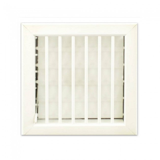 18x18cm White Air Vent Grille with 80mm Diameter Chimney Adapter