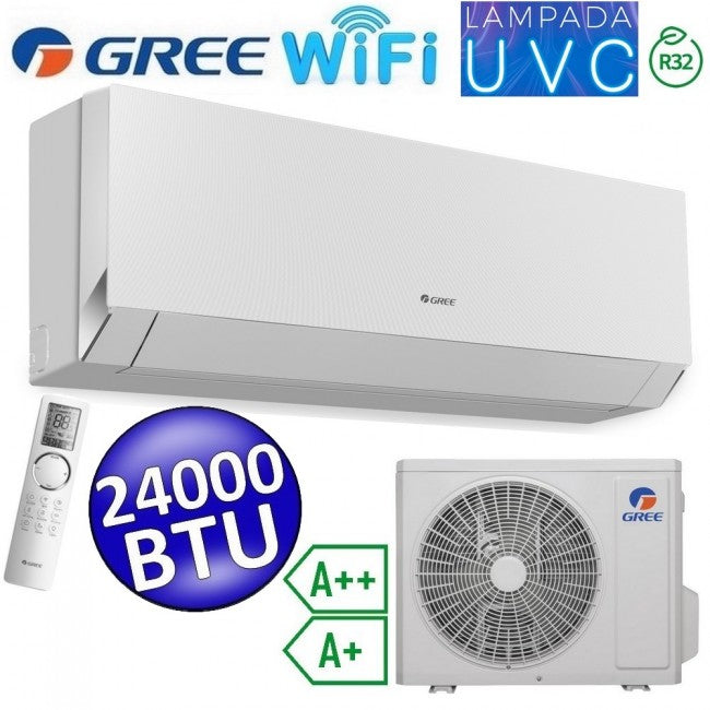Climatiseur mono-split Gree CLIVIA blanc WiFi R32 24 000 BTU A++/A+ avec lampe de stérilisation UVC