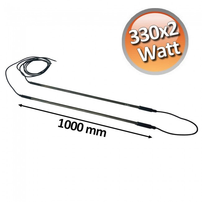 Résistance de dégivrage à double blindage 330 W x 2 x 1000 mm pour évaporateurs 220 V