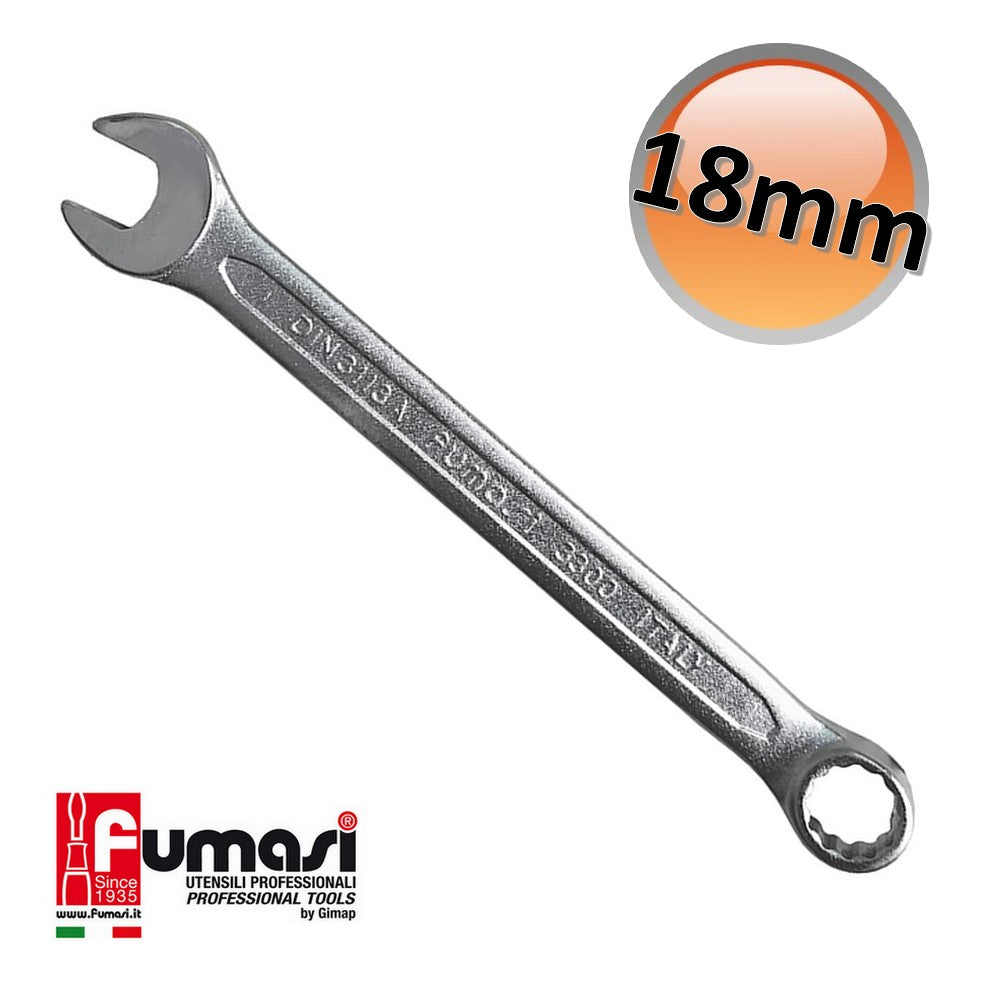 Clé mixte en étoile de 18 mm en acier au chrome-vanadium
