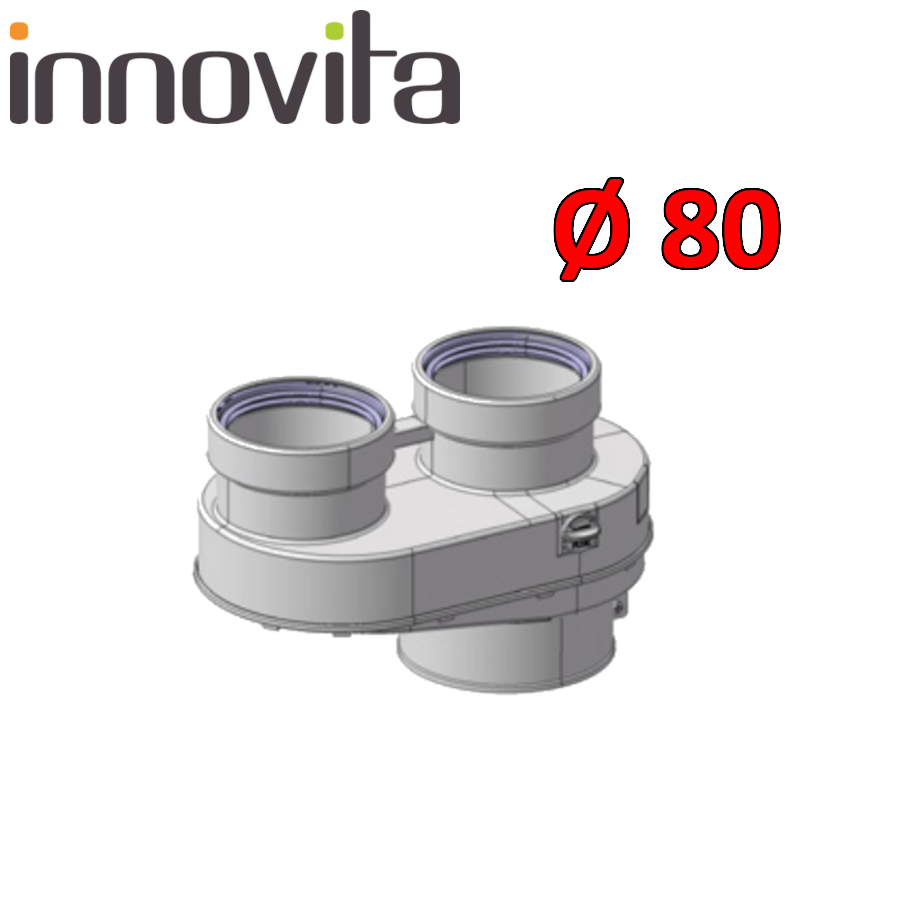 INNOVITA - Air/flue gas separator Ø 80 in PPH for condensing boiler - with inspections
