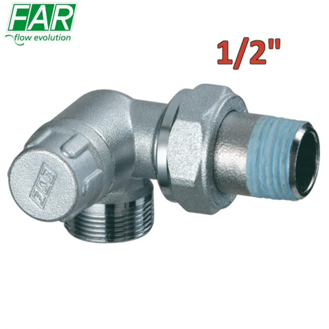 1117 - Vanne de verrouillage à angle droit double carré 1/2'' avec raccord en cuivre - FAR