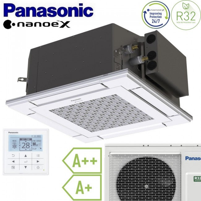 Climatiseur cassette Panasonic 60x60 cm 4 voies - 18 000 BTU 5,0 kW R32 A++