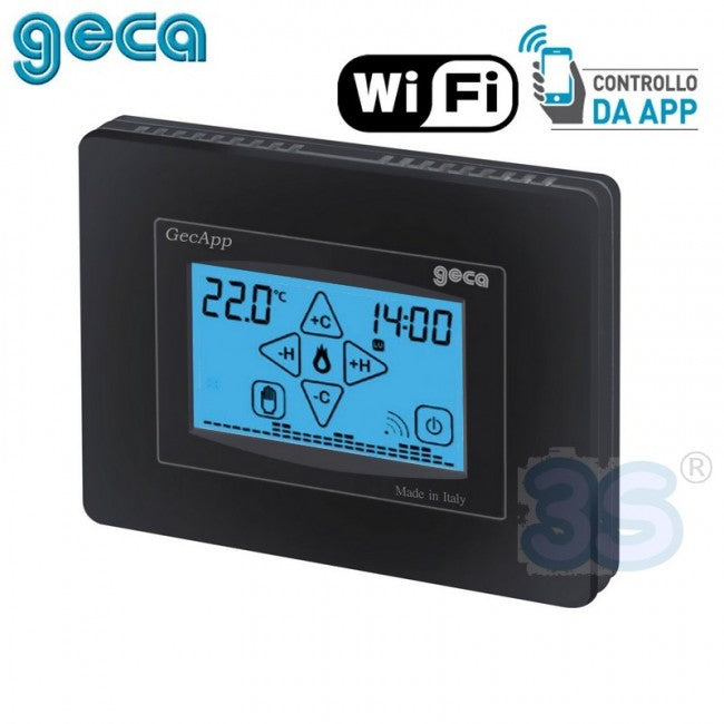 Chronothermostat hebdomadaire anthracite avec Wi-Fi et écran tactile ADSL, 230 V - GecApp Crono