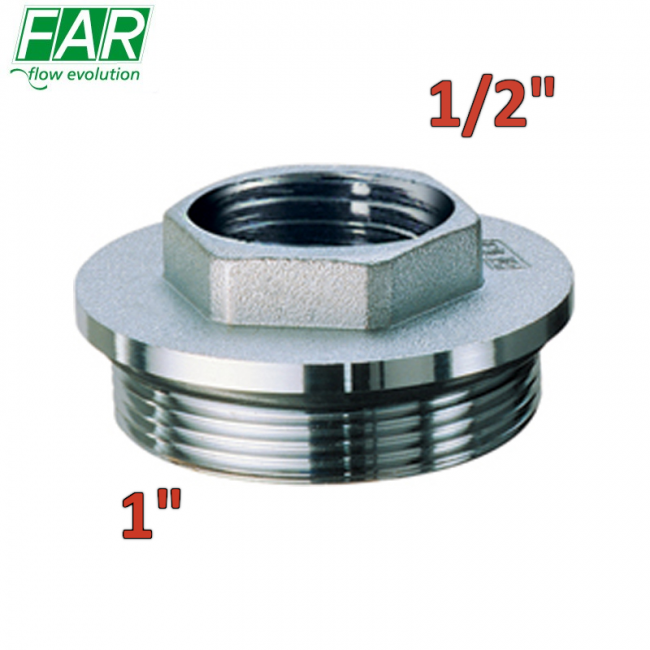 4200 - Réduction terminale - Bouchon de collecteur coplanaire avec joint torique 1'' M x 1/2'' F - FAR