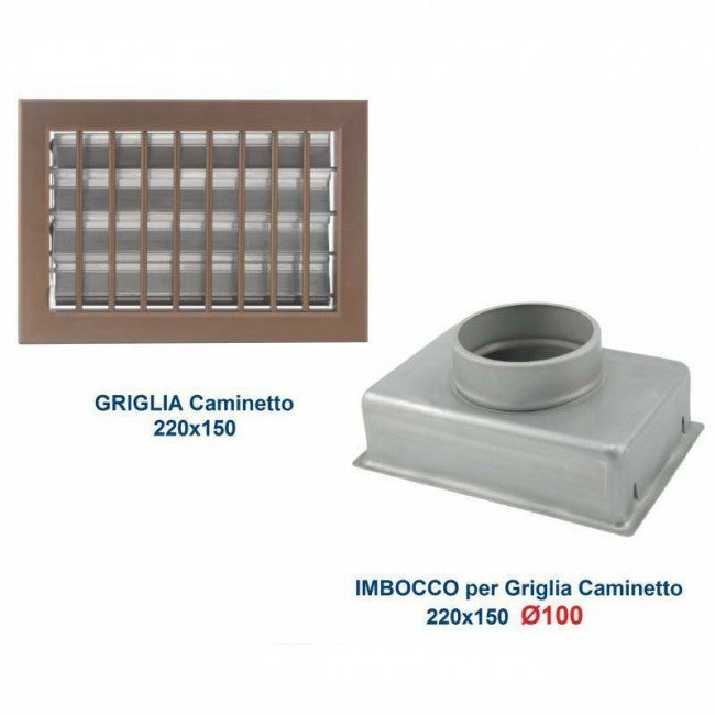 Air Vent 22x15cm BRONZE Dia.100mm with Chimney Adapter