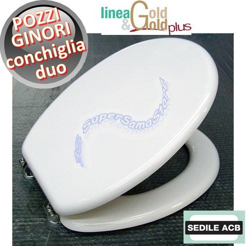 Abattant de toilette Pozzi Ginori CONCHIGLIA DUO avec noyau en bois - Ligne ACB GOLD