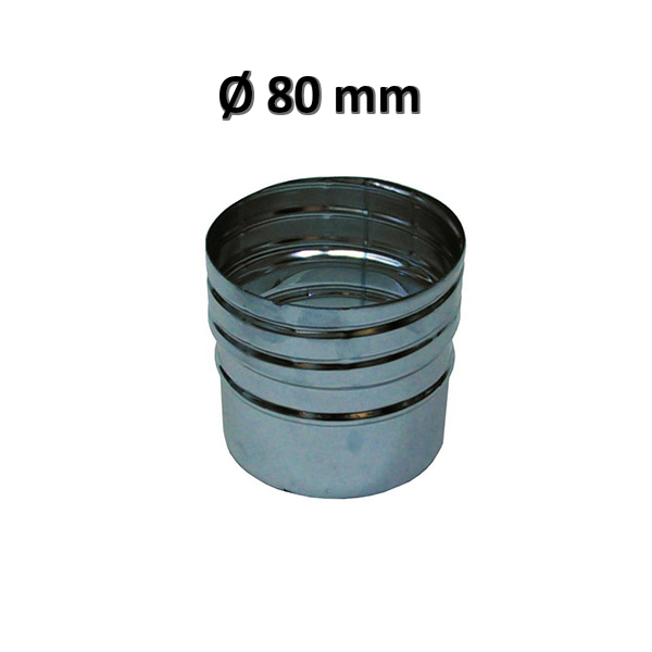Raccord Ø 80 mm, manchon de connexion femelle rigide-flexible pour conduit de cheminée en acier