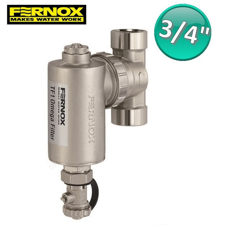 Filtre FERNOX TF1 Omega 3/4'' - Séparateur magnétique de poussière en ligne haute performance en laiton