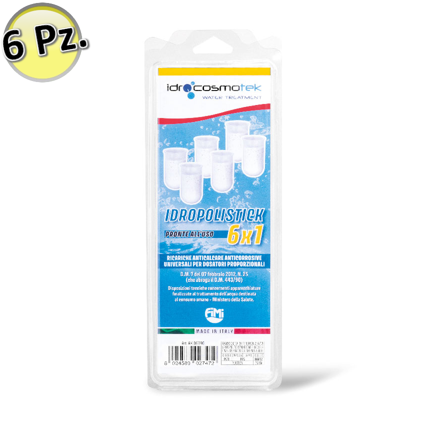 Idropolistick 6x1 - Recharge universelle pour doseur de sel polyphosphate proportionnel - Fimi