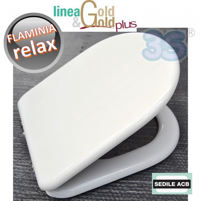 Abattant de toilettes Flaminia RELAX avec âme en bois - Gamme ACB GOLD