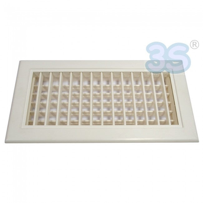 Buse de sortie en ABS de 300 x 150 mm avec double rangée d'ailettes mobiles