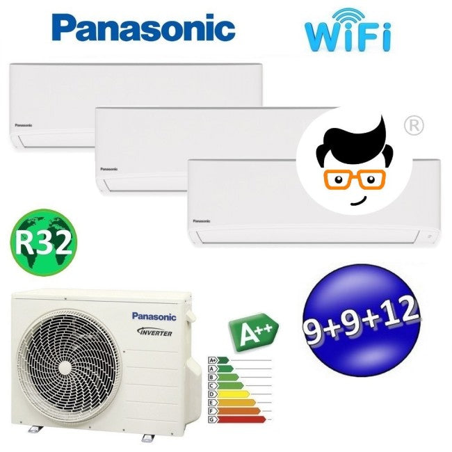 Climatiseur split ultra-compact PANASONIC série TZ 9000+9000+12000 R32 avec WiFi et NanoeX (version d'essai)