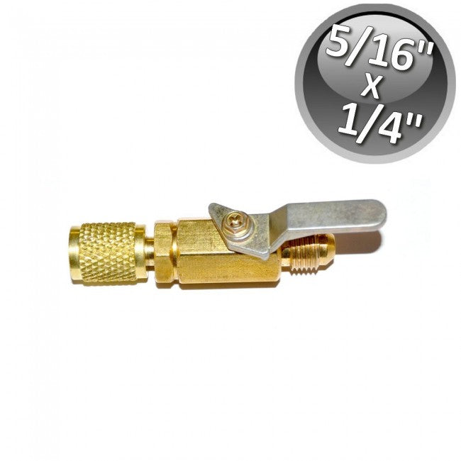Vanne à bille pour gaz réfrigérant F1/4'' M5/16''