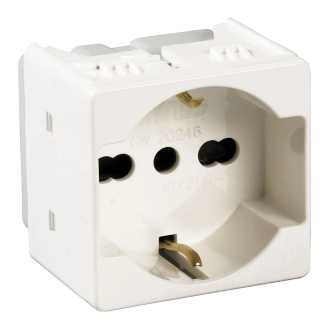 Prise universelle 2P+t 10/16A + Système Schuko Gewiss