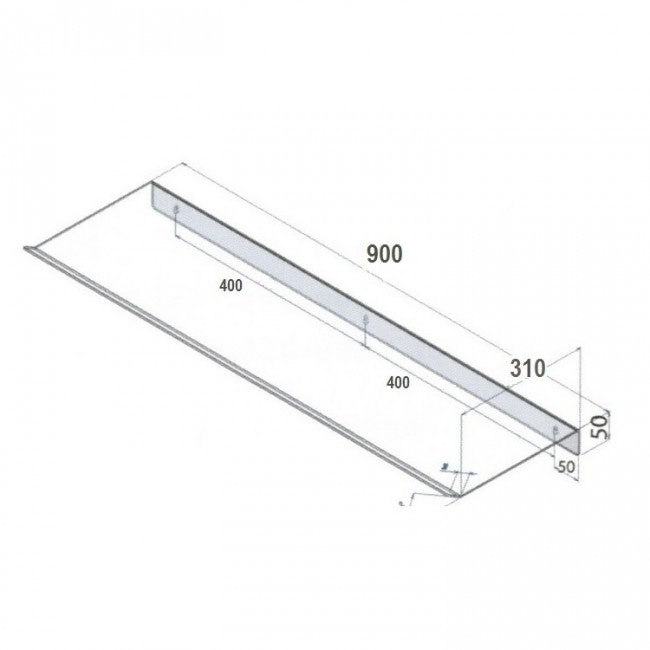 Déflecteur d'air transparent pour climatiseur split 90x31x5 (cm)