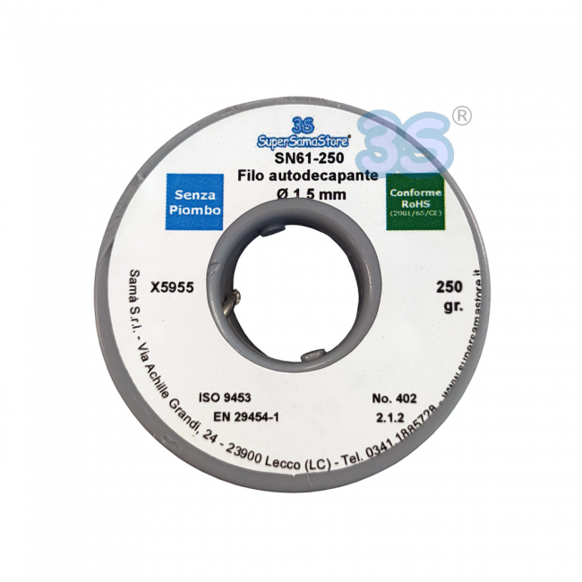 Bobine de 250 g d'alliage d'étain et de cuivre auto-décapant, Ø 1,5 mm, pour brasage tendre
