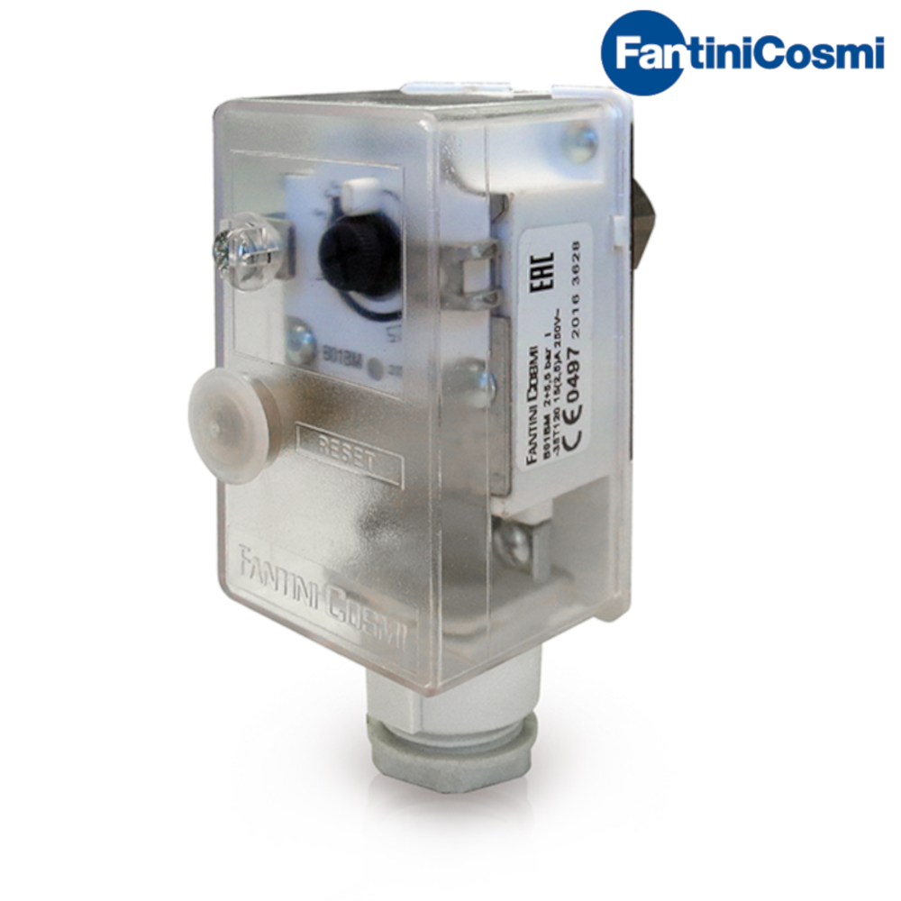 Manual reset maximum pressure switch for heating systems, G 1/4'' female threaded connection