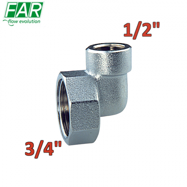 FAR 4050 - Raccord coudé FF réduit 3/4''x1/2''
