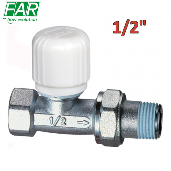 1640 - Vanne thermostatique 1/2'', droite, raccord en fer - FAR