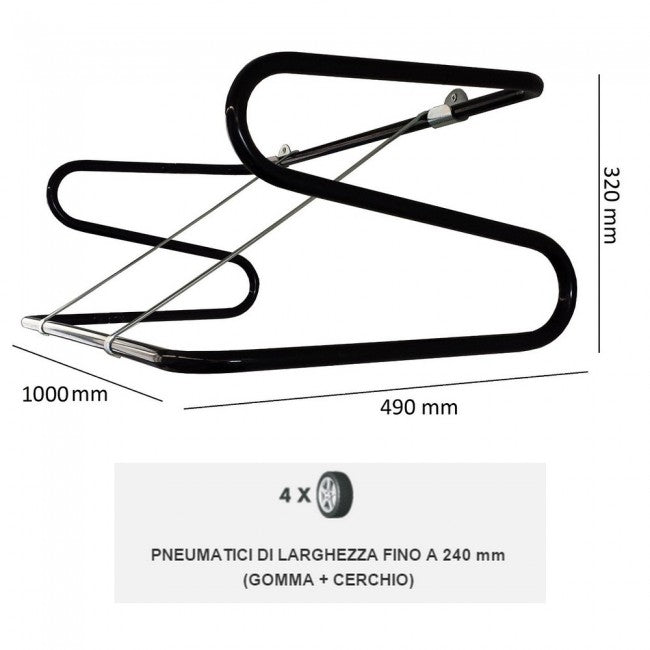 Orazio - space-saving professional wall-mounted tire rack - 1000 mm length
