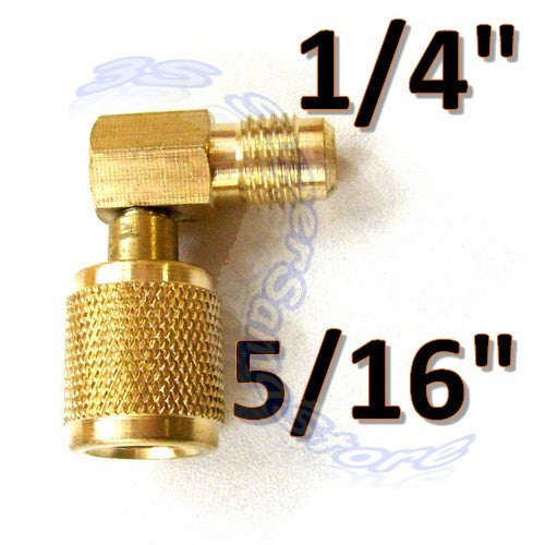 Raccord pivotant courbé F 5/16'' x M 1/4'' SAE avec goupille de pression