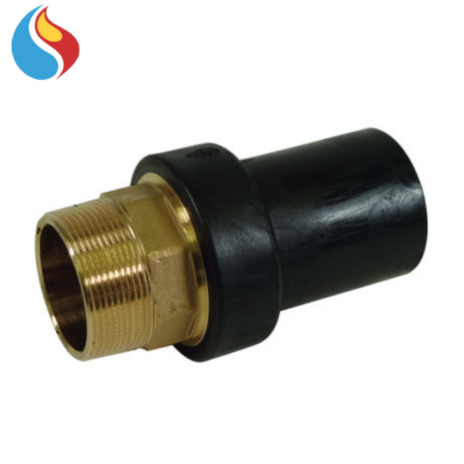 Fitting Ø 32 x 1'' male straight threaded male brass spigot transition