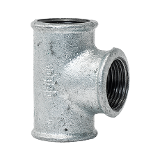 Galvanized malleable cast iron Tee T 1" F-F-F 90°