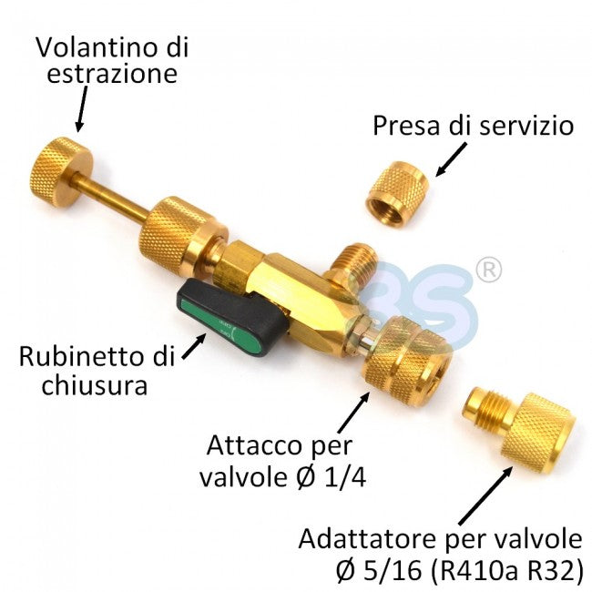Extracteur universel de vanne à aiguille avec raccords 1/4 et 5/16
