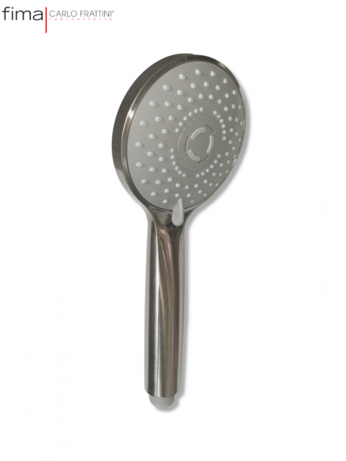 Pommeau de douche 3 fonctions Ø 96,5 mm, finition nickel brossé anticalcaire