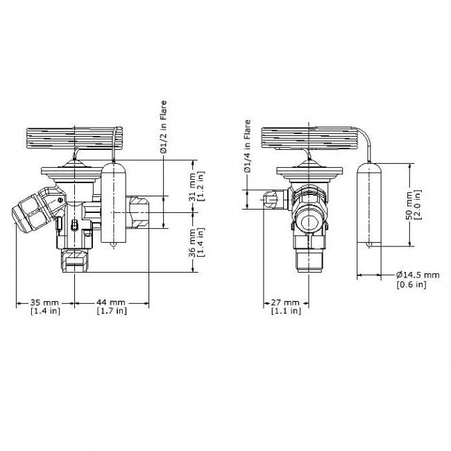 Thermostat d'expansion Danfoss TEN2 pour gaz R134A - R513