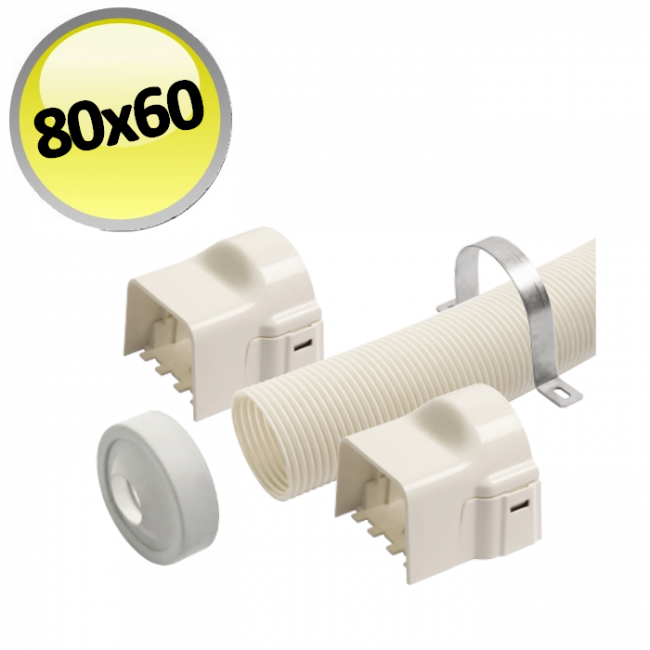 Kit flexible pour le raccordement de deux conduits à l'aide d'un tuyau de 1 m - TYPE 08