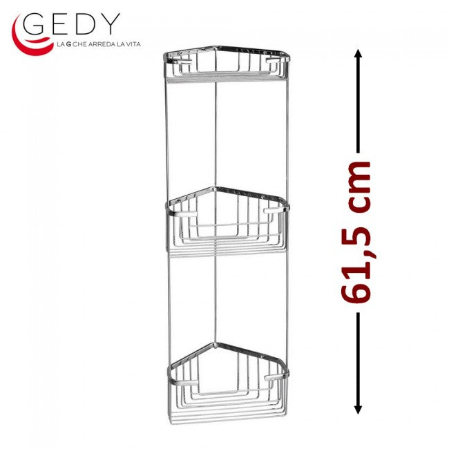 Shower caddy with 3 stainless steel shelves - GEDY 2484