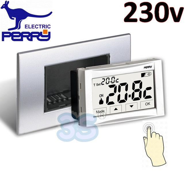 Perry 1TITE543 - Integrated Digital Touchscreen Thermostat 230v MOON SOFT TOUCH