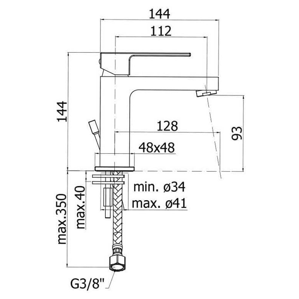 ELLE Paffoni EL071 basin mixer without waste