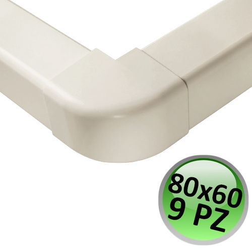 Connecteur d'angle extérieur pour profilé 80 x 60 mm - 9 pièces