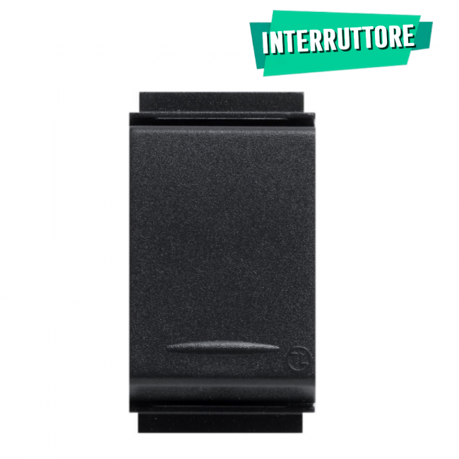Interrupteur unipolaire noir 10 A 250 V compatible avec Bticino Living Classic - Feb Elettrica