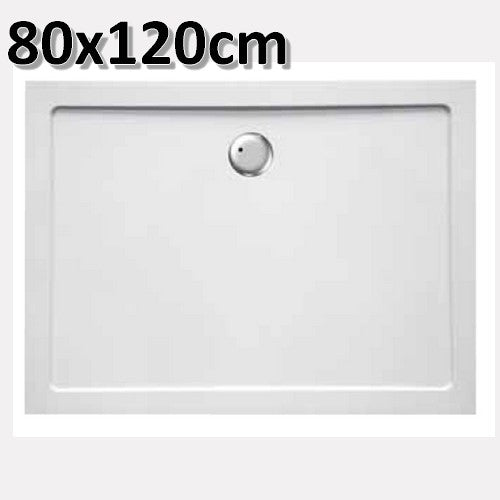 Receveur de douche rectangulaire en acrylique 80 x 120 cm - épaisseur ultra-plate 3,5 cm