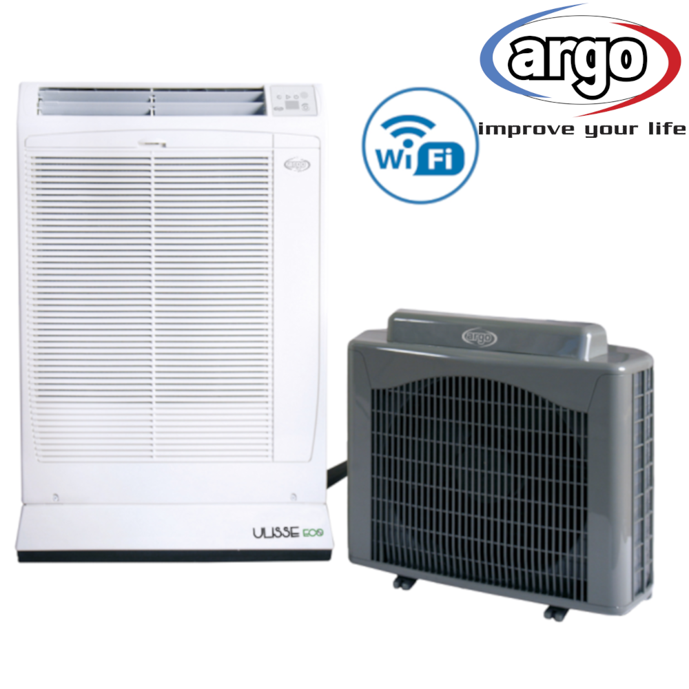 Argo ULISSE 13 DCI ECO R32 WiFi 13000 BTU - climatiseur portable avec unité extérieure à onduleur CC complet