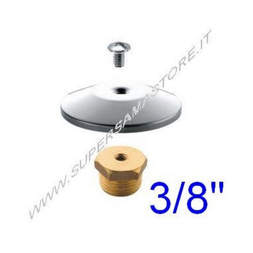 Bouchon mâle 3/8'' avec finition chromée et rosace de recouvrement.