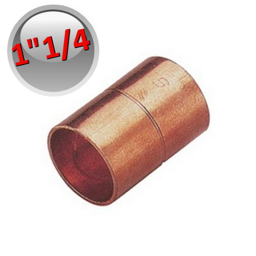 Copper solder coupling 1''1/4 - 31.75 mm female - female