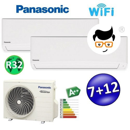 Climatisation split bi-split TZ A+++ R32 PANASONIC série 7000+12000 - avec WiFi et NanoeX