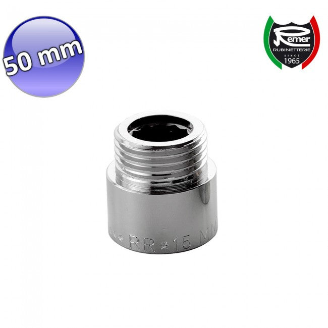 Rallonge robuste en laiton chromé de 1/2 pouce, 5 cm - avec broche à pas GAS